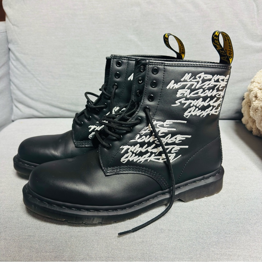Dr. Martens Black Embroidered 1460 Futura Boots